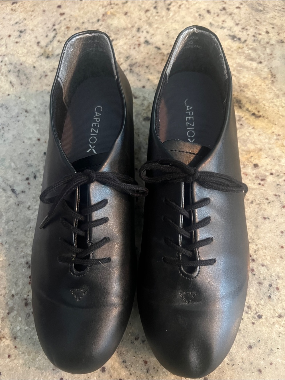 Capezio Black Lace-Up Tap Shoes